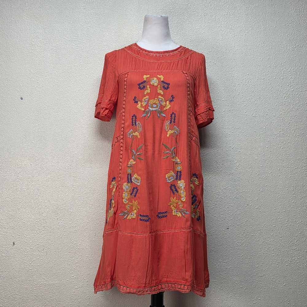 Brass & Roe by CTS Orange Midi Dress Size XS